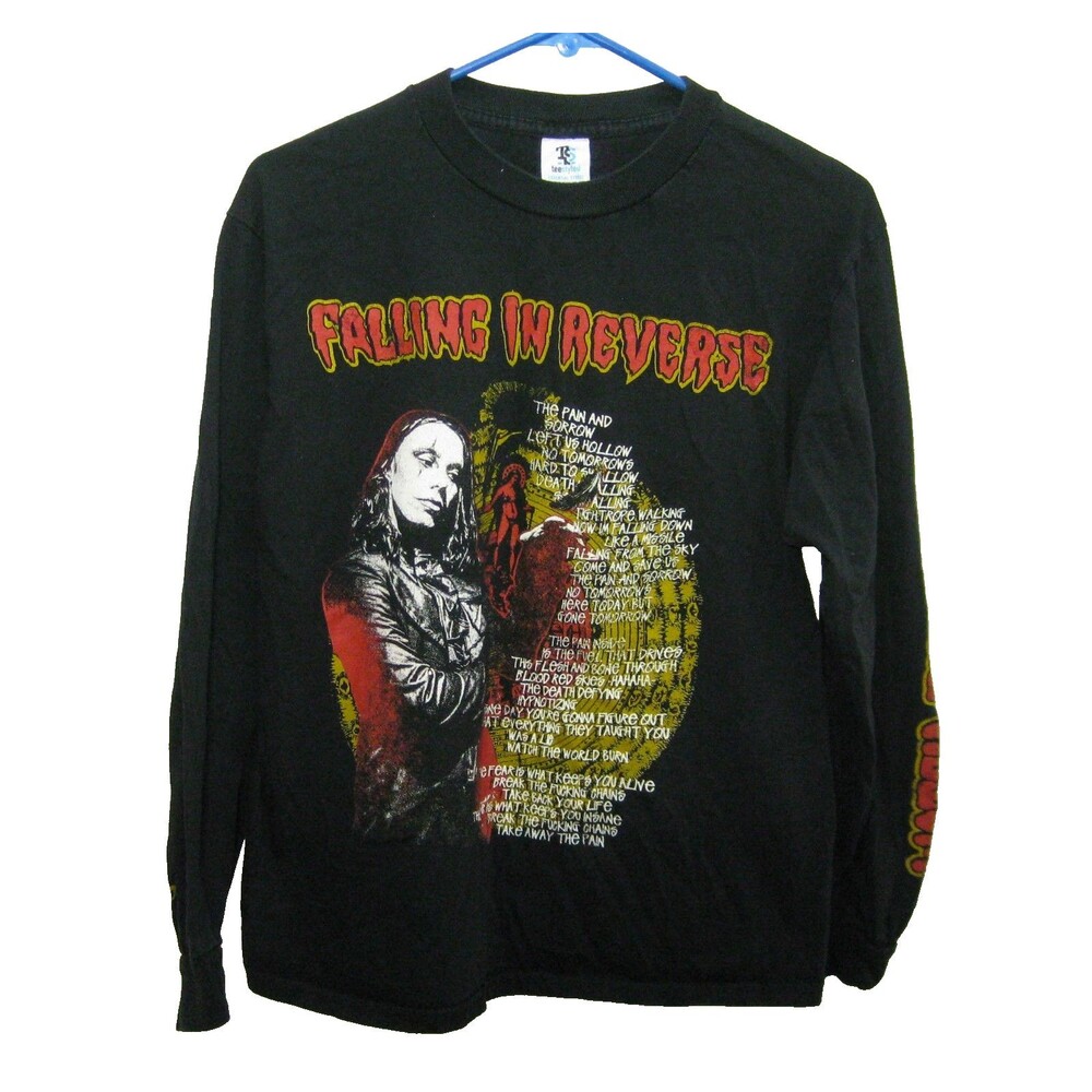 Falling In Reverse T-Shirt Womens Medium Black Long Sleeve Rock Band Tour Top